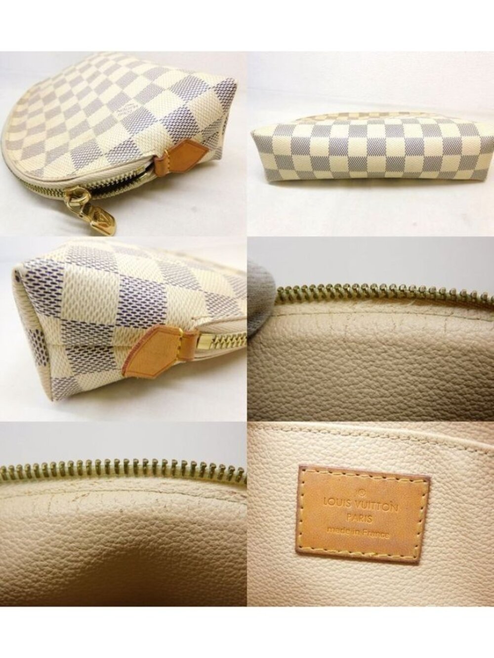 Louis Vuitton Damier Azur Pochette Cosmetic GM Pouch Case 8C - Picture 4 of 6
